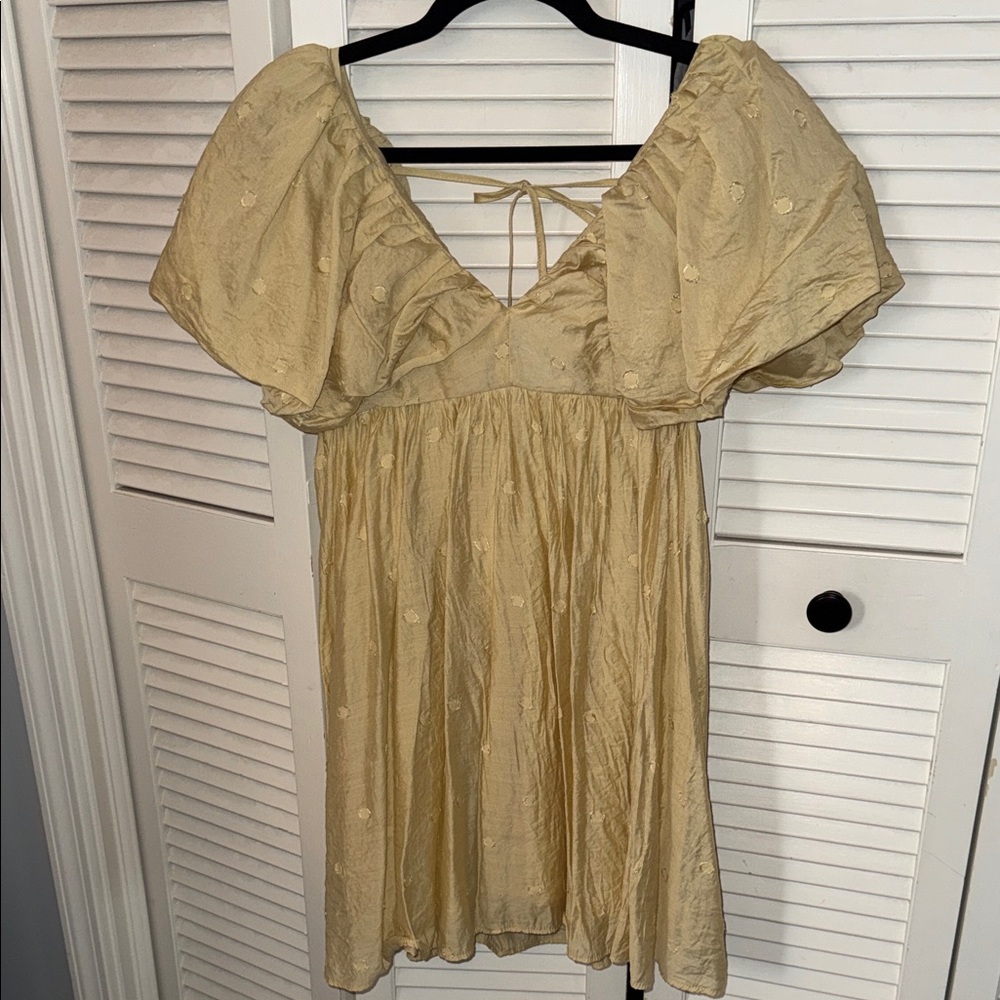 Moon River Gold Mini Dress